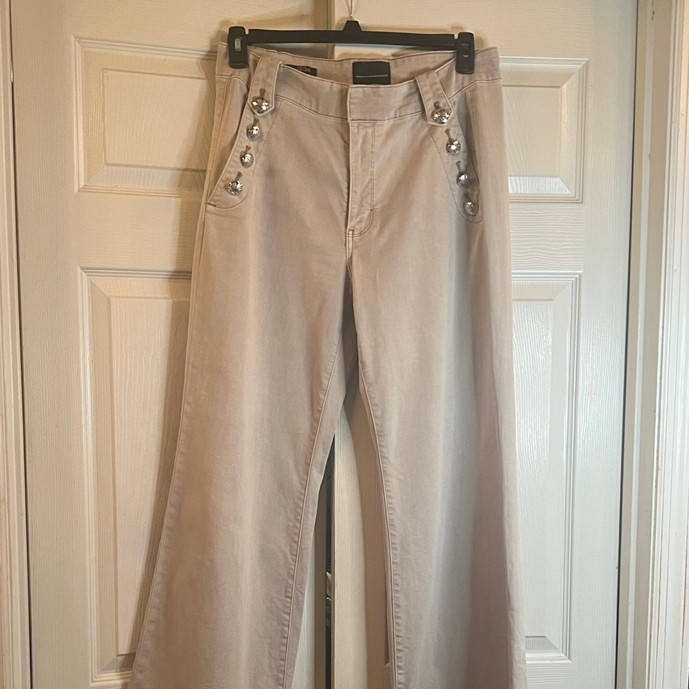NWT White House Black Market SANDSTONE lHigh-Rise Wide-Leg Pants